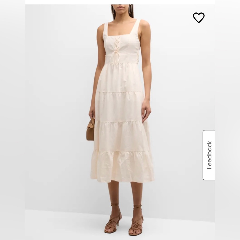 Lace-Up Tiered Midi Dress